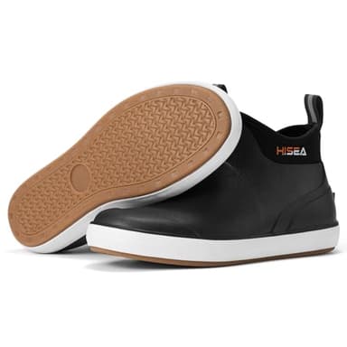 HISEA Men's Deck Boots, Wide Toe Mens Neoprene Rubber Rain Boots Waterproof Fishing Footwear - Image 5