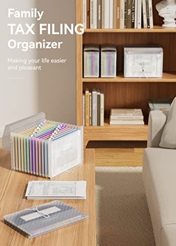 ABC life 12 Pockets Accordion File Organizer Expanding File Folders, Portable Monthly Bill Receipt Document Organizer, Expandable Accordian Filing Folder Letter A4 Size, Colored Tabs (Blue) - Image 6