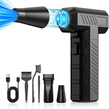 CAGIWIRU Compressed Air Duster -Mini Blower Turbo Fan,150000RPM Cordless Electric air Duster for Keyboard PC Cleaning,No Canned,Jet Dry Blower Air Blower for Home and Car - Image 1