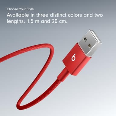 Beats USB-A to USB-C Woven Cable Fast Charging Durable and Tangle-Free Design Compatible Charger for Apple & Android Devices (1.5 m, 5 ft) - Rapid Red - Image 7