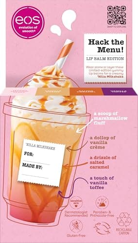 eos Flavor Lab Secret Menu Lip Balm Gift Set - 'Nilla Milkshake, Limited-Edition, Moisturizing, Hydrating, Dry Lips, Variety Pack, 0.14 oz, 4-Pack - Image 8