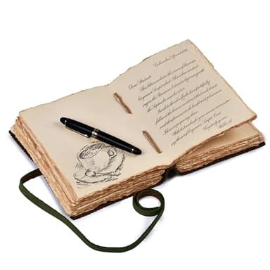 LEATHER VILLAGE Leather Bound Floral Embossed Journal for Women Men - 200 Pages, 8”X6”(A5), Green - Book of Shadows, Vintage Blank Paper Travel Diary, Notebook for Writing, Drawing, Sketchbook - Image 3