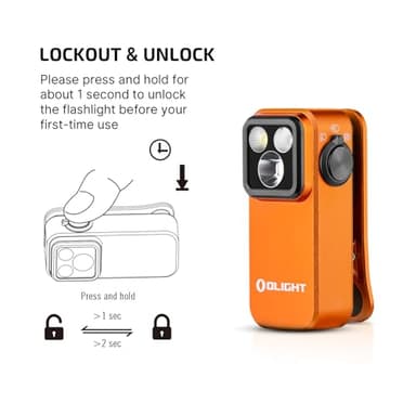 OLIGHT Oclip Pro EDC Flashlight Clip-on Light, Rechargeable 500 Lumens with Three Lighting Solutions Type-C Charging, Magnetic Flash Lights for Signaling, Cycling, Outdoor or Indoor Use(Orange) - Image 6