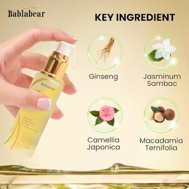 Bablabear Hair Oil for Frizzy Hair,Hydrating Oil Serum to Repairs Damaged,Aceite Para El Cabello Strengthens and Provides Heat Protection |Adds Hair Shine and Smooths Split Ends. - Image 3