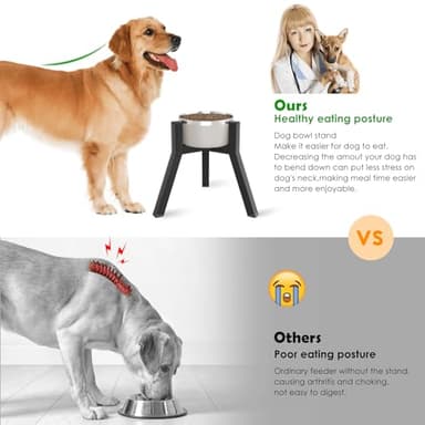 TIDANT Dog Bowl Stand for Medium Large Dogs, Adjustable Width Elevated Dog Bowls 7-10.6", Raised Dog Food Water Bowls, 11 inch Tall Single Holder, Black,Bowl Not Included - Image 2