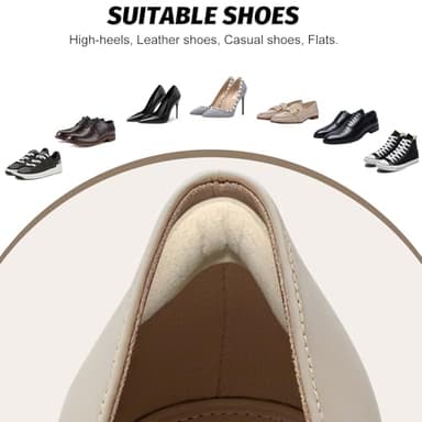 Ouzorp Heel Pads for Shoes-4 Pairs Heel Grips Inserts Cushion for Womens Men Shoes, Heel Pads Snugs for Shoe Too Big, Improved Shoe Fit and Comfort, Prevent Heel Slip and Blister-Pale Apricot+Black - Image 6