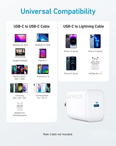 30W USB-C Charger, Anker 312 Charger with Compact and Foldable Design, 2-Pack 30W Fast Charger for iPhone 17/16/15 Series, Samsung S23, MacBook Air, Pixelbook, iPad Pro, and More (Cable Not Included) - Image 6