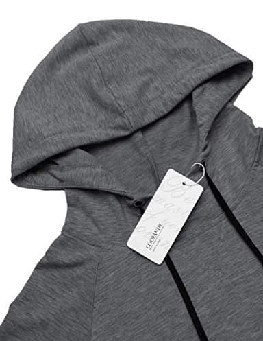 COOFANDY Gym Hoodie for Men Workout short sleeve hoodies Pullover athletic muscle fit hooded sweatshirts Dark Grey - Image 5