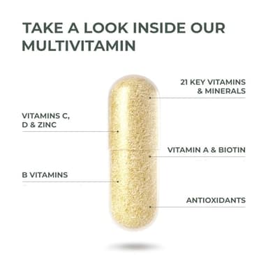 Primal Harvest 2 Pack, Multivitamin for Women and Men Vitamin A, Vitamin C, Vitamin D and E, Vitamin B12, B6, Biotin, Zinc Supplements, 60 Capsules - Image 4