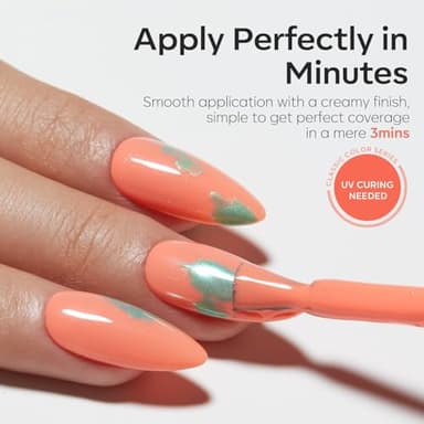 modelones Peach Gel Nail Polish, 15 ML Carly Coral Orange Color Fall Gel Polish Soak Off Led Autumn Nail Art Gel Manicure Salon DIY Gifts - Image 6