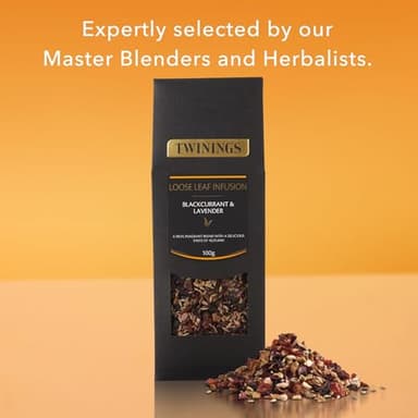 Twinings Blackcurrant & Lavender Loose Leaf Infusion Herbal Tea, 3.53 Ounce (100g) Pouch, Naturally Caffeine-Free, Enjoy Hot or Iced - Image 6