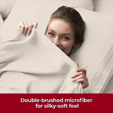 Mellanni Extra Deep Full Sheets - 4 PC Iconic Collection Bedding - Hotel Luxury, Ultra Soft, Cooling Bed Sheets - Wrinkle, Fade, Stain Resistant (Full, Golden Ivory) - Image 7