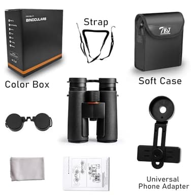 TRV 10x42 Binoculars for Adults High Powered - Waterproof Fogproof BAK4 Prism, with Phone Adapter for Bird Watching, Hunting, Travel - Image 7