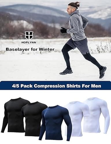 HOPLYNN 4 Pack Workout Compression Shirts Men Long/Short Sleeve Rash Guard Athletic Undershirt Gear T Shirt for Sports 2 Black 2 White M - Image 5