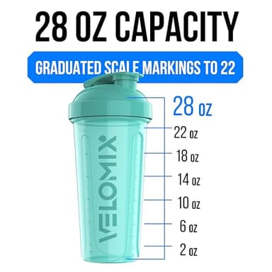 VELOMIX -2 Pack- 28 oz Protein Shaker Bottles for Protein Mixes - 2x Wire Whisk | Leak Proof Shaker Cups for Protein Shakes | Protein Shaker Bottle Pack (Pink/Turquoise) - Image 4