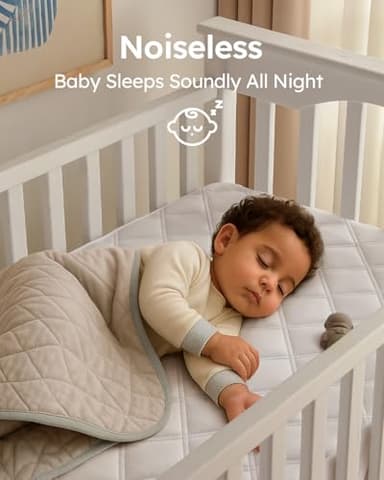Yoofoss Waterproof Crib Mattress Protector 2 Pack, Quilted Crib Mattress Pad Cover Ultra Soft and Breathable, Machine Washable Toddler Mattress Protector for Standard Baby Crib Size 52''x28'' - Image 5