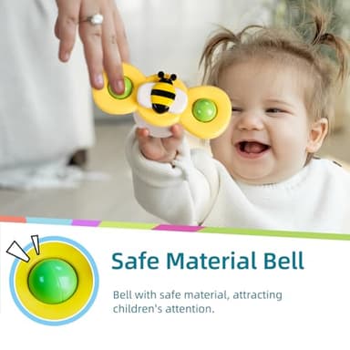 LiKee Strong Suction Cup Fidget Rotating Sensory Bath Toys for Baby, Airplane Car Travel Table & Window Toys for Toddler Boys and Girls, 12+ Months - Image 2