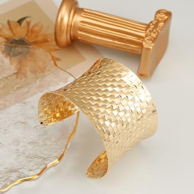 BOMAIL Gold Cuff Bracelets for Women Arm Cuff Upper Arm Band Cuff Bracelet Open Wide Bracelets Gold Wrist Cuff Bracelet Jewelry - Image 2