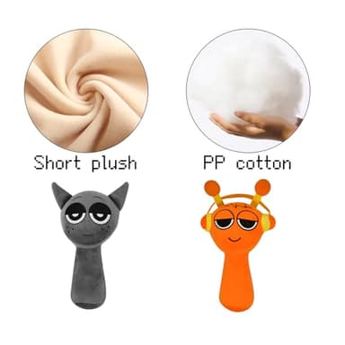 Plush Toys, Horror Games Plushies Toy for Fans, Soft Stuffed Animal Pillow Figure Doll Christmas Birthday Gifts for Adult Kids (Gray+Orange) - Image 4
