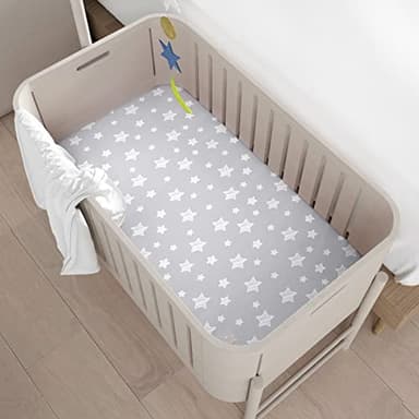 Mini Portable Crib Sheets 4 Pack for Boys or Girls (38" X 24"), Compatible with Dream on Me, Delta Porta Crib and Arms Reach Ideal Cosleeper, Grey - Image 6