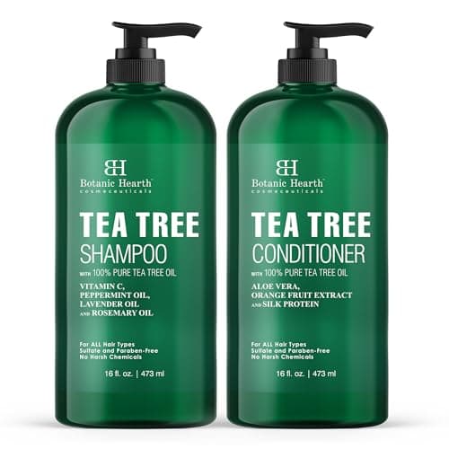 Botanic Hearth Tea Tree Shampoo And Conditioner Set | With 100% Pure Tea Tree Oil, For Itchy And Dry Scalp, Sulfate/Paraben Free | For Men And Women | 16 Fl Oz Each - Image 1