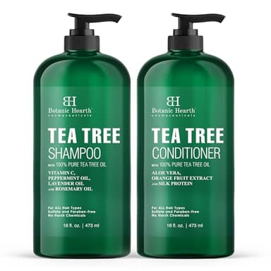 Botanic Hearth Tea Tree Shampoo And Conditioner Set | With 100% Pure Tea Tree Oil, For Itchy And Dry Scalp, Sulfate/Paraben Free | For Men And Women | 16 Fl Oz Each - Image 1