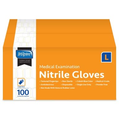 Inspire Nitrile Gloves Medical Examination | The Original Quality Stretch Cobalt Blue | 4.5 Grade Disposable Latex Free Doctors,EMT, Food Service, Cleaning, Janitorial, Household, Hospitals and More - Image 8