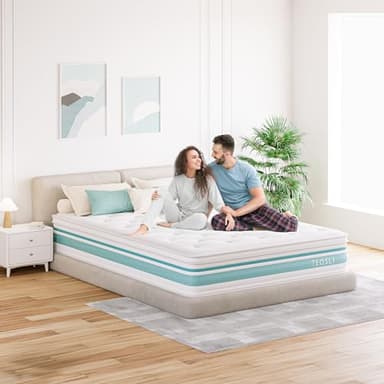 TeQsli Queen Mattress 12 inch Hybrid Mattress with Gel Memory Foam Innerspring Mattress in a Box for Pressure Relief & Cooling Sleep Queen Size Mattress, 100 Nights Trial - Image 7