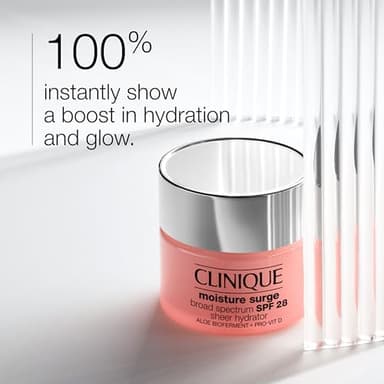 Clinique Moisture Surge Broad Spectrum SPF 28 Sheer Hydrator Face Moisturizer With Hyaluronic Acid, Aloe Bioferment + Provitamin D | Hydrating + Protecting, 1 Ounce - Image 2