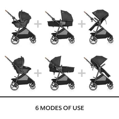 Evenflo Shyft Intuiti Travel System with Revolve180 LiteMax NXT Rotational Infant Car Seat (Amaranth Pink) - Image 6