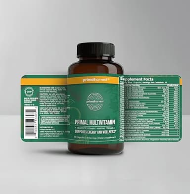 Primal Harvest 2 Pack, Multivitamin for Women and Men Vitamin A, Vitamin C, Vitamin D and E, Vitamin B12, B6, Biotin, Zinc Supplements, 60 Capsules - Image 2
