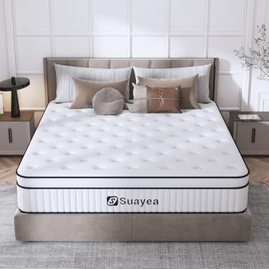 SUAYEA King Mattress, 10 Inch King Size Mattress in a Box, Pocket Spring and Soft Foam, Ultimate Motion Isolation, Strong Support, Medium Firm - Image 8