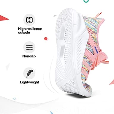 RUNSIDE Girls Tennis Shoes Lightweight Sports Kids Sneakers Lace-up for Running/Walking, Toddler/Little Kid/Big Kid - Image 3