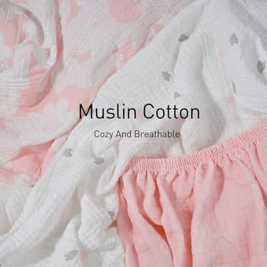 Gllquen Baby Muslin Bassinet Sheets 3 Pack, Breathable Elastic Cozy Fitted Cotton Bassinet Mattress Sheet for Baby Boy Girls, Fit for Hourglass Oval Rectangular Cradle Pad Sheets 33"x17" (Pink) - Image 6