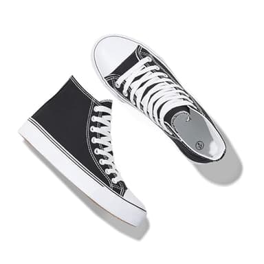 Iarus High Top Sneakers for Women White Canvas Comfortable Shoes for Women Walking Casual Sneakers Tennis Shoes(balck09) - Image 1