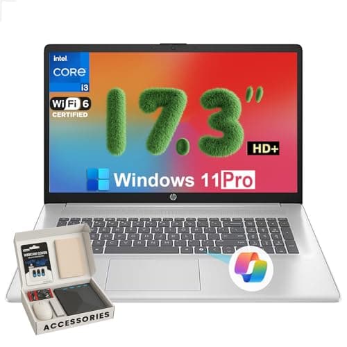 HP 2025 17-inch Laptop Computer - Intel 8-Core i3-N305, 17.3" HD+ Anti-Glare Display, Win 11 Pro, Ai Copilot, Numeric keypad, HDMI, Wi-Fi 6, for Business & Student, w/Accessories(32GB RAM | 1TB SSD) - Image 1