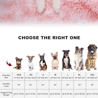 Bedfolks Waterproof Dog Crate Bed, Plush With Removable Washable Cover, Faux Fur Pad for Small Dogs and Cats, Fluffy Kennel 21"x13", Pink - Image 7