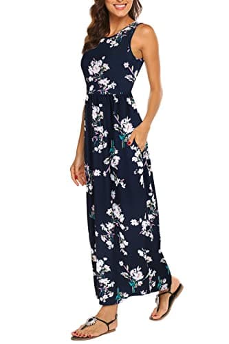 Hount Summer Dresses for Women 2025 Floral Print Boho Maxi Beach Boho Sun Dress Large - Image 1
