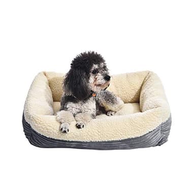 Amazon Basics 24-Inch Machine Washable Self Warming Pet Bed For Cat or Dog, Rectangle, Grey, 24"L x 20"W x 7"H - Image 1