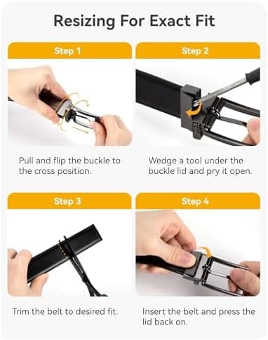 CHAOREN Reversible Belt Men 1 Piece - 1.25" Leather Dress Belt - Trim to Fit for Elegant Style - Image 6