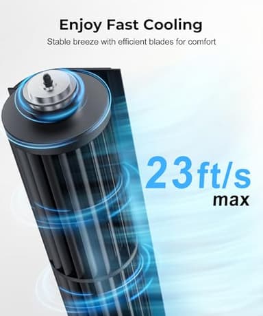 Abolee Tower Fan, 23ft/s Desk Fan, 70° Oscillating Table Fan for Bedroom, Standing Table Fan with 3 Modes, 2024 New 13 Inch Bladeless fan for Bedroom, Home,Office - Image 3
