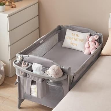 BEKA 4 in 1 Baby Bassinet Bedside Sleeper, Baby Bedside Crib 4 Functions, Bedside Bassinet Crib Sleeper, Playard, Changing Table, Baby Bassinet for Newborn Baby - Image 1