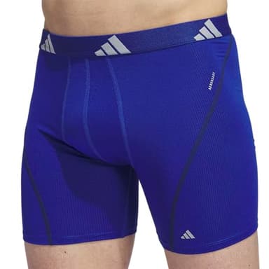 adidas Men's Performance Athletic Mesh Boxer Brief Underwear 3-Pack, Moisture Wicking, Sport Comfort, Team Royal Blue/Legend Ink Blue/Onix Grey, Large - Image 3