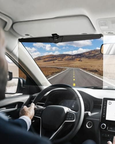 Veharvim Sun Visor Extender for Cars, Car Visor Extender Sun Blocker UV400, Adjustable Visor Extension, Clip on Sun Visor for Car, Universal, Glare, UV Protector - Image 1