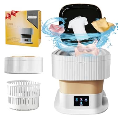 Portable Washing Machine, 12L Mini Wash with 3 Cleaning Modes and Spin Basket, Small Washing Machine for Underwear, Baby Clothes, Socks, Folding Design for Apartments, Camping, Travel - Image 1