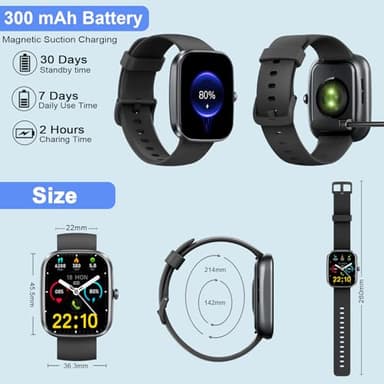 Smart Watch(Answer/Make Calls), 1.91" Smartwatches for Men Women, Fitness Tracker with 110+ Sport Modes, IP68 Waterproof, Heart Rate/Sleep/Spo2 Monitor, Pedometer, Activity Tracker for Android iOS - Image 7