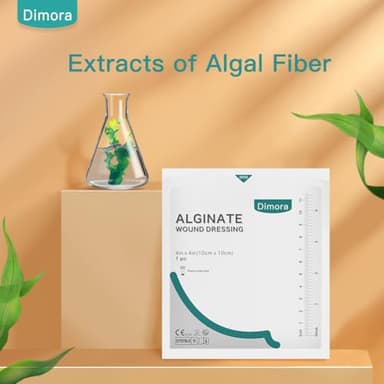 Dimora Calcium Alginate Wound Dressing, 4'' x 4'' Patches,10 Individual Sterile Pads, Soft and Highly Absorbent Dressing Gauze, Non-Stick Padding - Image 6