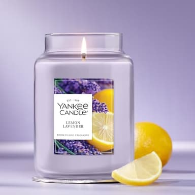Yankee Candle Lemon Lavender Scented Candle, 22oz Large Jar with up to 150 Hour Burn Time, Giftable, Birthdays - Image 2