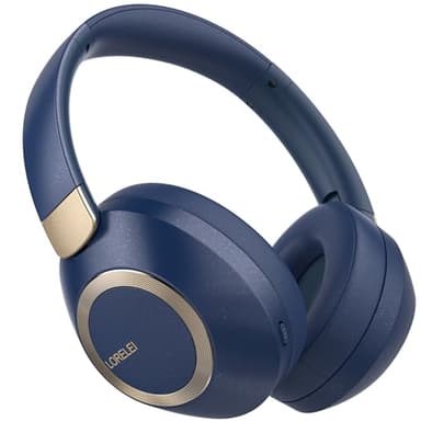 LORELEI B-C6 Wireless Over Ear Headphones, 50H Playtime Foldable Lightweight Bluetooth Headsets, Deep Bass, Built-in Microphone, Memory Foam Earmuff, for Travel, Home Office (Navy Blue) - Image 1