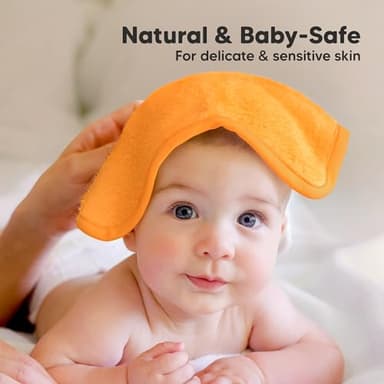 6-Pack Soft Baby Washcloths, Viscose from Bamboo - Kids, Newborn Bath Towels, Infant Shower, Toddler Reusable Face Towel, Gentle on Skin, Face Wash Cloths for Babies, 10x10 (Carrot) - Image 5